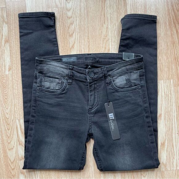 NWT Kut From The Kloth Brigitte Black/Grey Ankle Skinny Jeans - Size: 0 - Picture 3 of 11